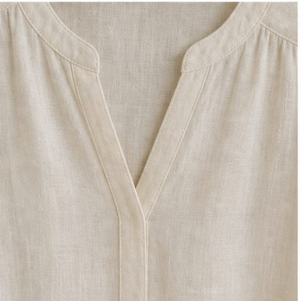 Cream V Neck Top - Picture 4 of 6